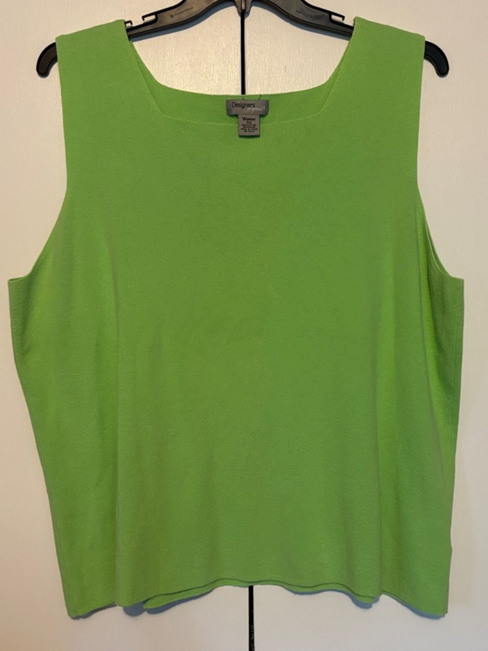 Designers Originals Lime Green Sleeveless Tank w/ Square Neckline (3x)